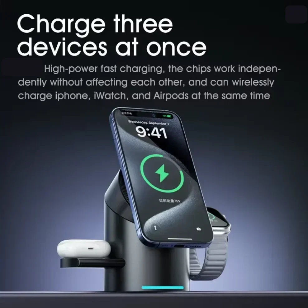Smartwatch Touch - 2026 Verbesserte Touch-Taste Qi2 3-in-1 Magnetisches