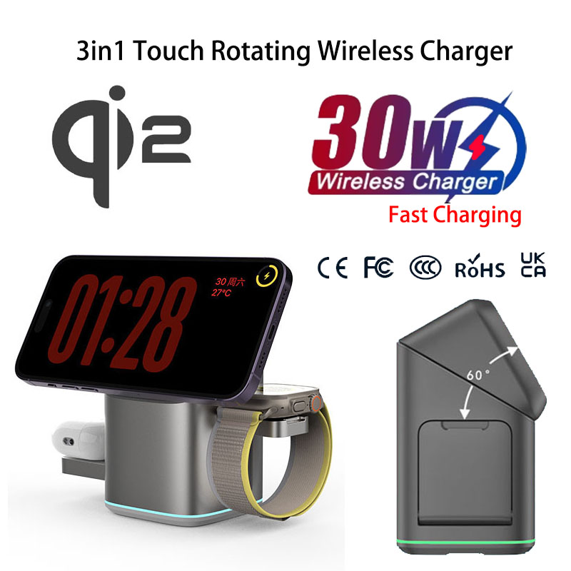 Smartwatch Touch - Praiser 25 W Qi2 faltbares Touch