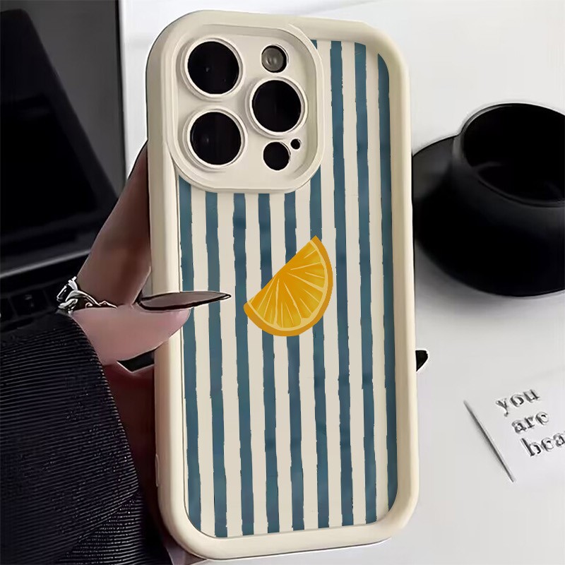 Xiaomi Redmi Note 14 - Gestreifte Zitronenscheiben-Muster-Handyhülle für Xiaomi Redmi Note