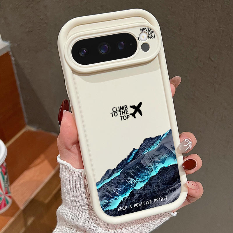 Google Pixel 9 - Flugzeug Schnee Berg Muster Handyhülle für