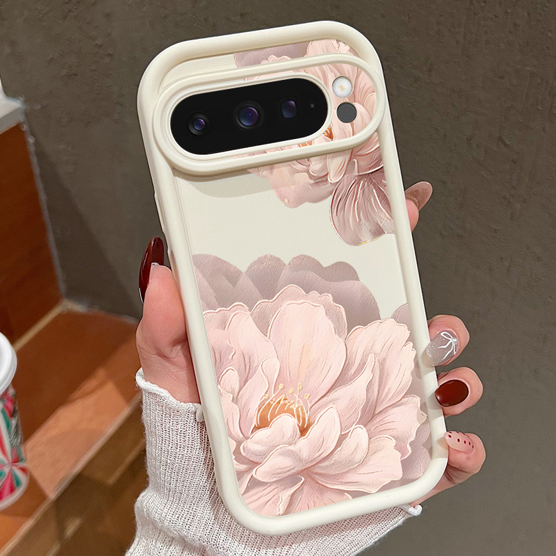 Google Pixel 9 - Rosa Blumenmuster Weiche TPU-Handyhülle für Google