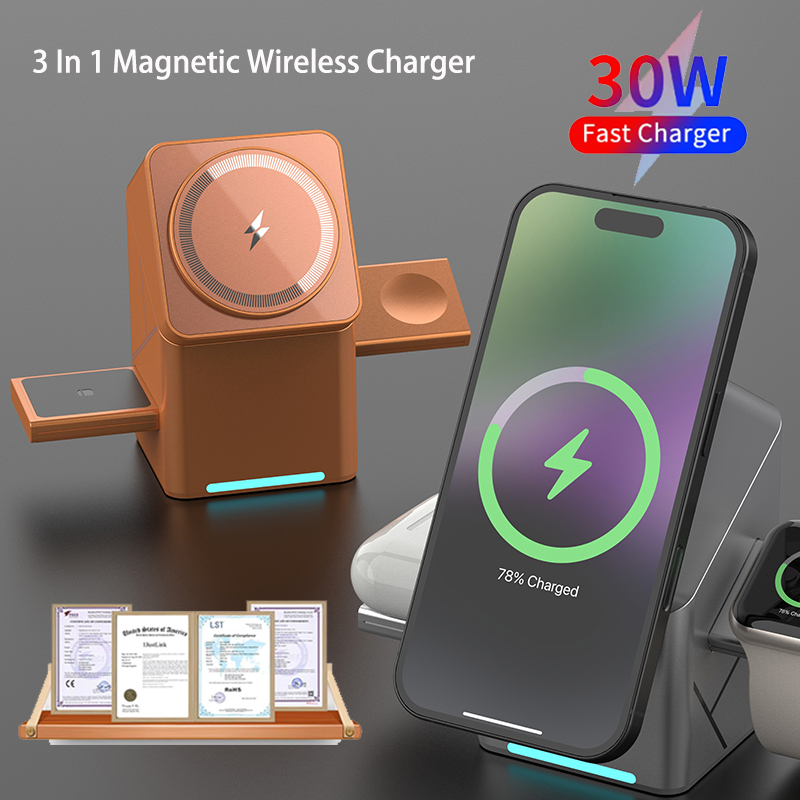 Smartwatch Touch - 15W 3-in-1 Multifunktions-Touch-Magnetisches Kabelloses Ladegerät für