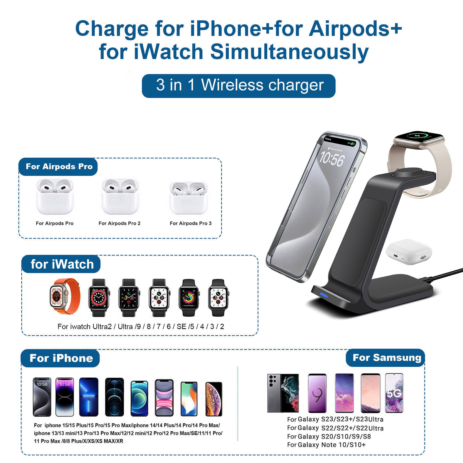 3-in-1-Ladestation für iPhone, – Smartwatch X Bewertung und Preis