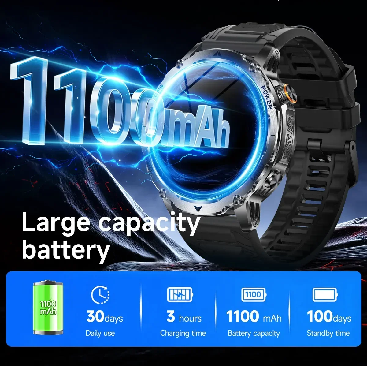 Herren-Militär-Smartwatch mit  – Smartwatch M Active Bewertung und Preis