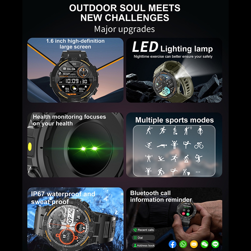Outdoor Militär Robuste Smartw – Smartwatch Faces Bewertung und Preis