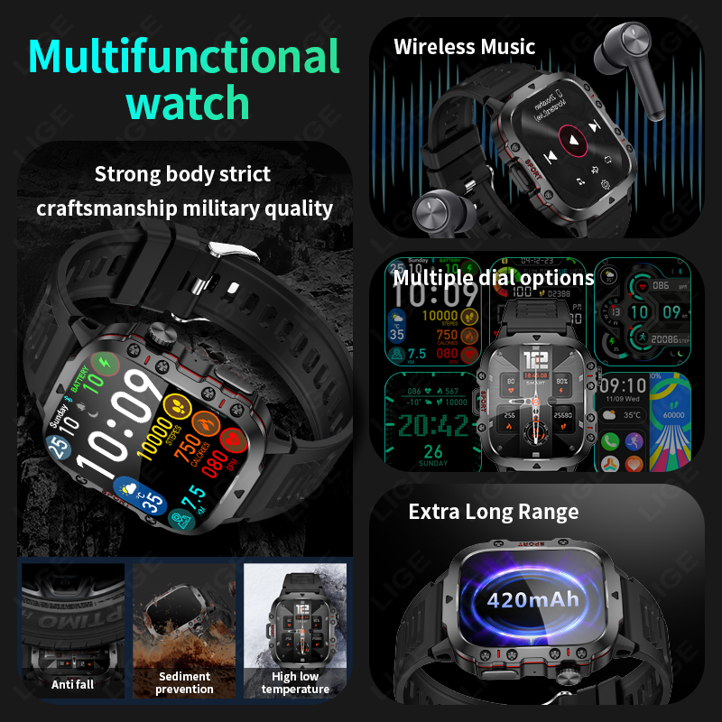 LIGE Outdoor Smart Uhr Männer  – Smartwatch Faces Bewertung und Preis