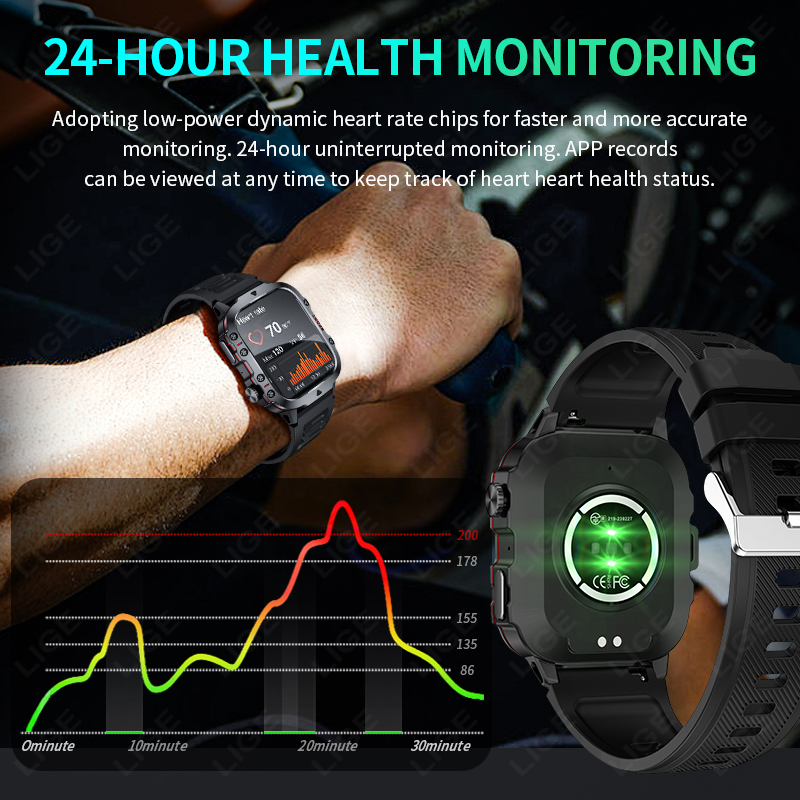 LIGE Outdoor Smart Uhr Männer  – Smartwatch Faces Bewertung und Preis